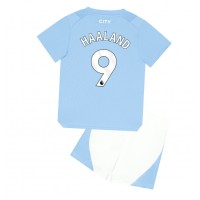 Manchester City Erling Haaland #9 Heimtrikotsatz Kinder 2023-24 Kurzarm (+ Kurze Hosen)